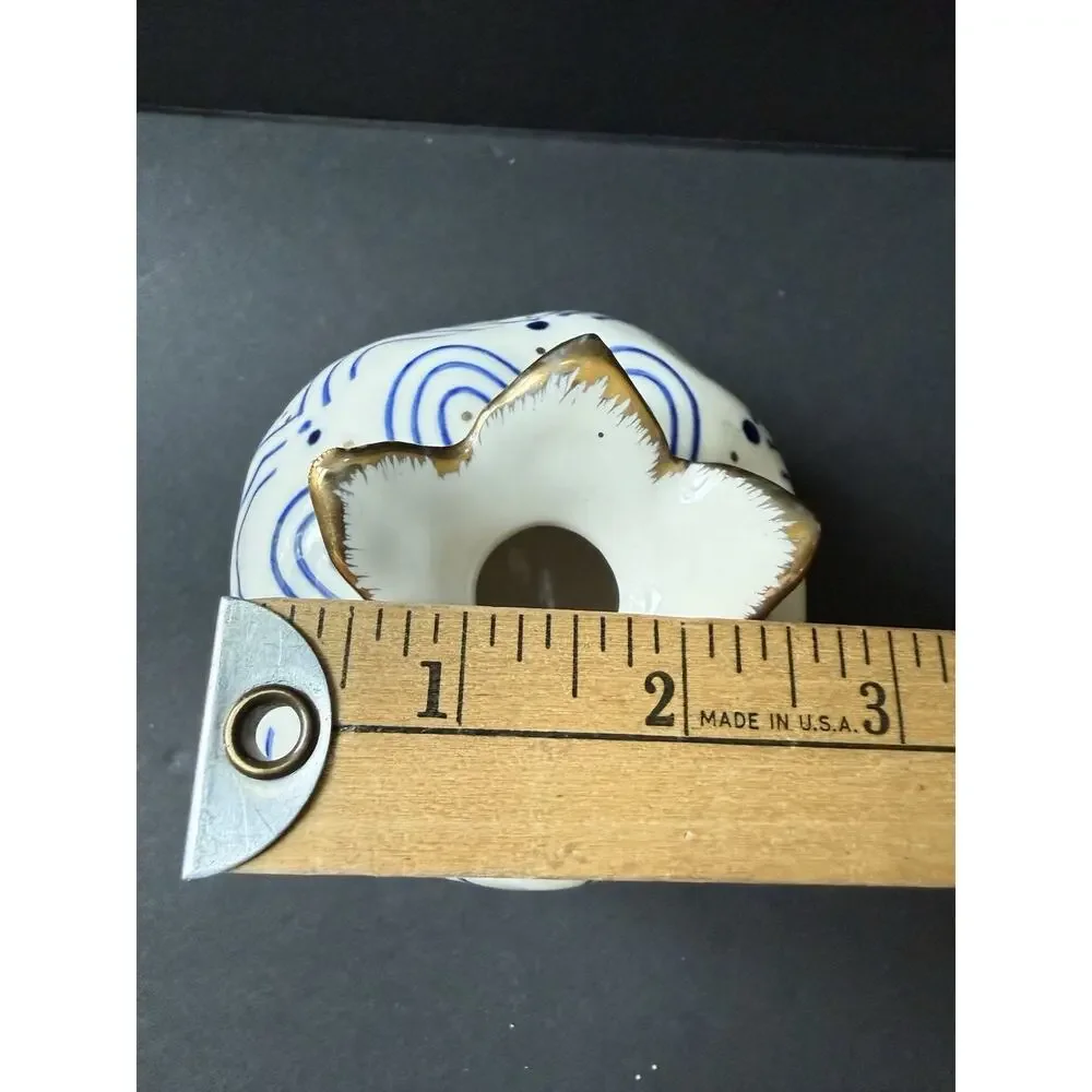 Pomegranate Handpainted Ceramic Bud Vase Handpainted Blue White Artisan Modern